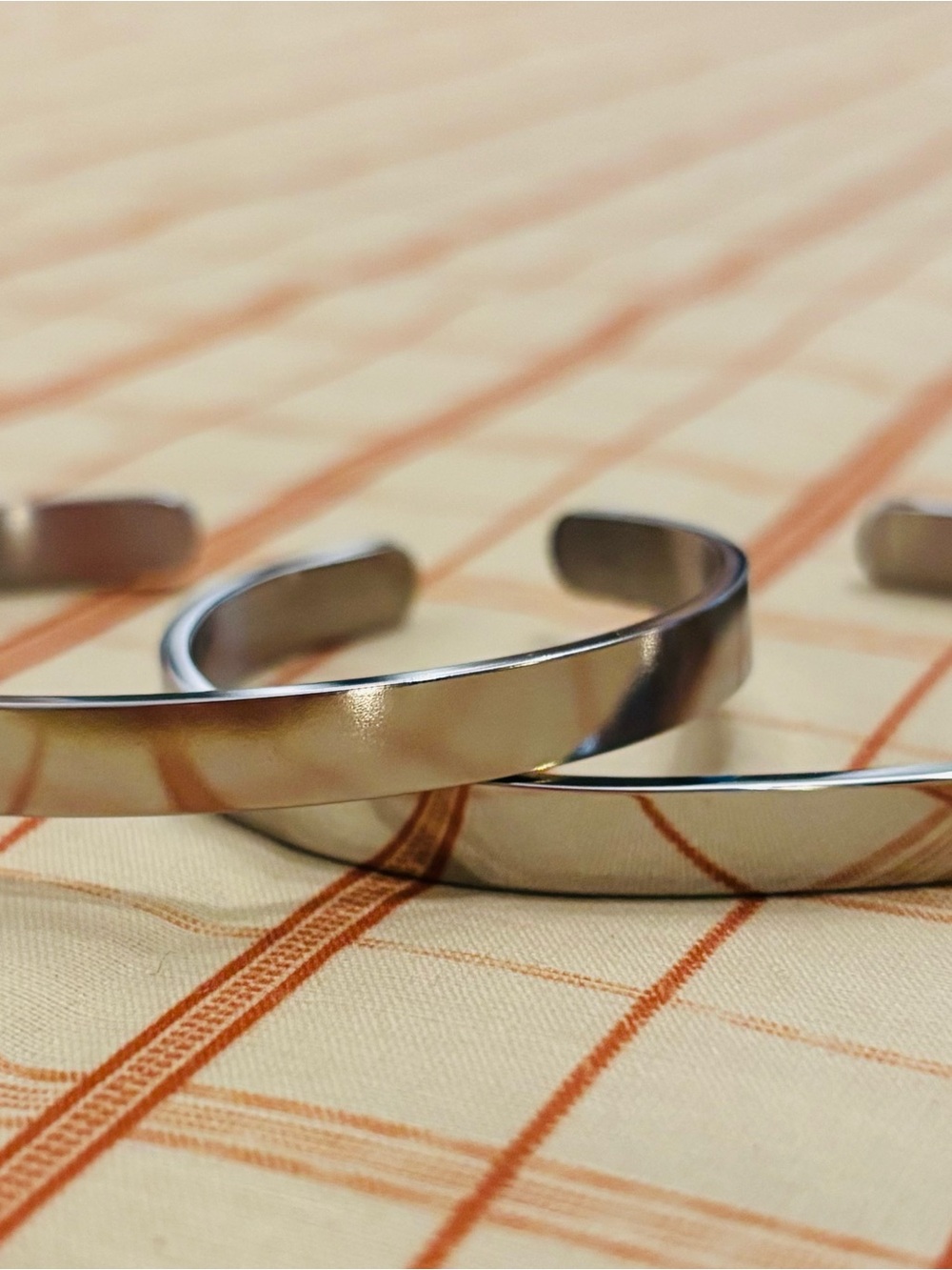 Minimalist Stainless Steel Cuff Bracelets - Silver